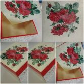 Caixa 10x10 flores vermelhas